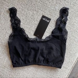 Nastygal Black Lace Trim Bralette